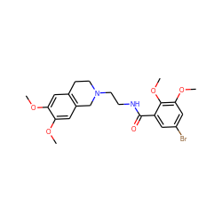 COc1cc2c(cc1OC)CN(CCNC(=O)c1cc(Br)cc(OC)c1OC)CC2 ZINC000013588502