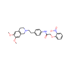COc1cc2c(cc1OC)CN(CCc1ccc(NC(=O)COc3ccccc3[N+](=O)[O-])cc1)CC2 ZINC000040900435