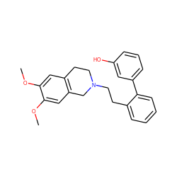 COc1cc2c(cc1OC)CN(CCc1ccccc1-c1cccc(O)c1)CC2 ZINC000299833388