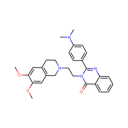 COc1cc2c(cc1OC)CN(CCn1c(-c3ccc(N(C)C)cc3)nc3ccccc3c1=O)CC2 ZINC000001494695