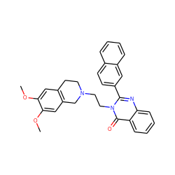 COc1cc2c(cc1OC)CN(CCn1c(-c3ccc4ccccc4c3)nc3ccccc3c1=O)CC2 ZINC000013438296