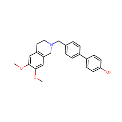 COc1cc2c(cc1OC)CN(Cc1ccc(-c3ccc(O)cc3)cc1)CC2 ZINC000029063979