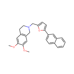 COc1cc2c(cc1OC)CN(Cc1ccc(-c3ccc4ccccc4c3)o1)CC2 ZINC000095586077