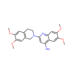 COc1cc2c(cc1OC)CN(c1cc(N)c3cc(OC)c(OC)cc3n1)CC2 ZINC000000596947