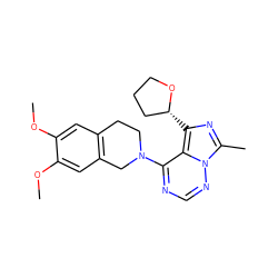 COc1cc2c(cc1OC)CN(c1ncnn3c(C)nc([C@@H]4CCCO4)c13)CC2 ZINC000169711709