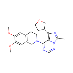 COc1cc2c(cc1OC)CN(c1ncnn3c(C)nc([C@@H]4CCOC4)c13)CC2 ZINC000169711645