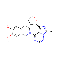 COc1cc2c(cc1OC)CN(c1ncnn3c(C)nc([C@H]4CCCO4)c13)CC2 ZINC000169711710