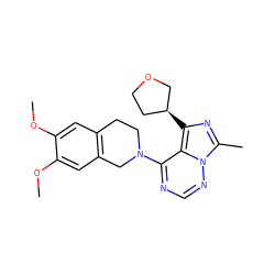 COc1cc2c(cc1OC)CN(c1ncnn3c(C)nc([C@H]4CCOC4)c13)CC2 ZINC000169711816