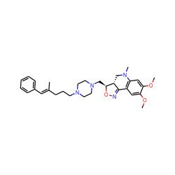 COc1cc2c(cc1OC)N(C)C[C@@H]1C2=NO[C@H]1CN1CCN(CCC/C(C)=C/c2ccccc2)CC1 ZINC000038159257