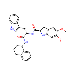 COc1cc2c(cc1OC)N[C@@H](C(=O)N[C@@H](Cc1c[nH]c3ccccc13)C(=O)N[C@H]1CCCc3ccccc31)C2 ZINC000653671942