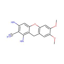 COc1cc2c(cc1OC)Oc1cc(N)c(C#N)c(N)c1C2 ZINC000473235212