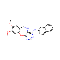 COc1cc2c(cc1OC)Oc1ncnc(Nc3ccc4ccccc4c3)c1NC2 ZINC000038149523