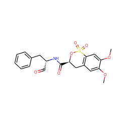 COc1cc2c(cc1OC)S(=O)(=O)O[C@H](C(=O)N[C@H](C=O)Cc1ccccc1)C2 ZINC000013864459