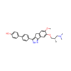 COc1cc2c(cc1OC[C@@H](C)CN(C)C)-c1n[nH]c(-c3ccc(-c4ccc(O)cc4)cc3)c1C2 ZINC000028952764