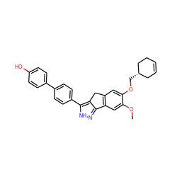 COc1cc2c(cc1OC[C@H]1CC=CCC1)Cc1c-2n[nH]c1-c1ccc(-c2ccc(O)cc2)cc1 ZINC000028952692