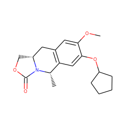 COc1cc2c(cc1OC1CCCC1)[C@H](C)N1C(=O)OC[C@@H]1C2 ZINC001772645854