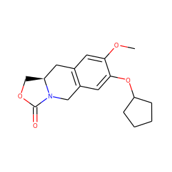 COc1cc2c(cc1OC1CCCC1)CN1C(=O)OC[C@H]1C2 ZINC001772580411