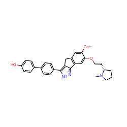 COc1cc2c(cc1OCC[C@@H]1CCCN1C)-c1n[nH]c(-c3ccc(-c4ccc(O)cc4)cc3)c1C2 ZINC000028952769