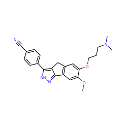 COc1cc2c(cc1OCCCN(C)C)Cc1c-2n[nH]c1-c1ccc(C#N)cc1 ZINC000028954428