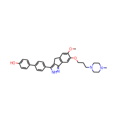 COc1cc2c(cc1OCCCN1CCN(C)CC1)-c1n[nH]c(-c3ccc(-c4ccc(O)cc4)cc3)c1C2 ZINC000028952778