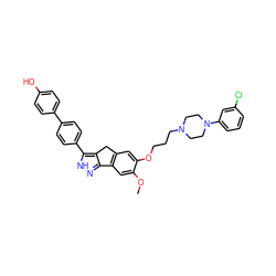 COc1cc2c(cc1OCCCN1CCN(c3cccc(Cl)c3)CC1)Cc1c-2n[nH]c1-c1ccc(-c2ccc(O)cc2)cc1 ZINC000028952646