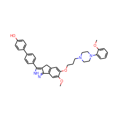 COc1cc2c(cc1OCCCN1CCN(c3ccccc3OC)CC1)Cc1c-2n[nH]c1-c1ccc(-c2ccc(O)cc2)cc1 ZINC000028952714