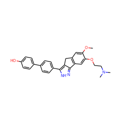 COc1cc2c(cc1OCCN(C)C)-c1n[nH]c(-c3ccc(-c4ccc(O)cc4)cc3)c1C2 ZINC000028952758