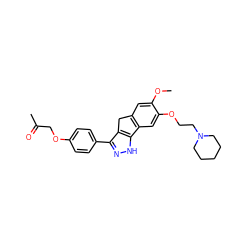 COc1cc2c(cc1OCCN1CCCCC1)-c1[nH]nc(-c3ccc(OCC(C)=O)cc3)c1C2 ZINC000043068874