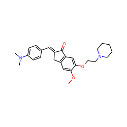 COc1cc2c(cc1OCCN1CCCCC1)C(=O)/C(=C/c1ccc(N(C)C)cc1)C2 ZINC000299838262