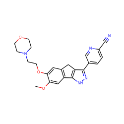 COc1cc2c(cc1OCCN1CCOCC1)Cc1c(-c3ccc(C#N)nc3)n[nH]c1-2 ZINC000028951604