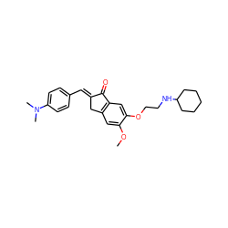 COc1cc2c(cc1OCCNC1CCCCC1)C(=O)/C(=C/c1ccc(N(C)C)cc1)C2 ZINC000299832943