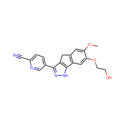 COc1cc2c(cc1OCCO)-c1[nH]nc(-c3ccc(C#N)nc3)c1C2 ZINC000028951614