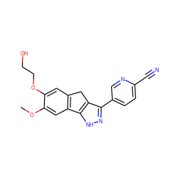 COc1cc2c(cc1OCCO)Cc1c(-c3ccc(C#N)nc3)n[nH]c1-2 ZINC000028951600