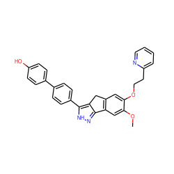 COc1cc2c(cc1OCCc1ccccn1)Cc1c-2n[nH]c1-c1ccc(-c2ccc(O)cc2)cc1 ZINC000028952669