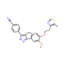 COc1cc2c(cc1OCCc1ncsc1C)Cc1c-2n[nH]c1-c1ccc(C#N)cc1 ZINC000028954494