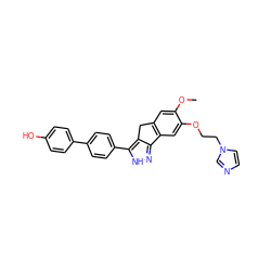 COc1cc2c(cc1OCCn1ccnc1)-c1n[nH]c(-c3ccc(-c4ccc(O)cc4)cc3)c1C2 ZINC000028952803