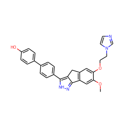 COc1cc2c(cc1OCCn1ccnc1)Cc1c-2n[nH]c1-c1ccc(-c2ccc(O)cc2)cc1 ZINC000028952745