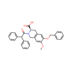 COc1cc2c(cc1OCc1ccccc1)C[C@H](C(=O)O)N(C(=O)C(c1ccccc1)c1ccccc1)C2 ZINC000027718077