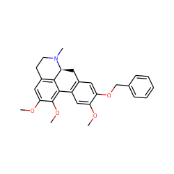 COc1cc2c(cc1OCc1ccccc1)C[C@H]1c3c(cc(OC)c(OC)c3-2)CCN1C ZINC000473127313