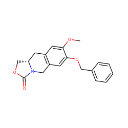 COc1cc2c(cc1OCc1ccccc1)CN1C(=O)OC[C@@H]1C2 ZINC001772637147