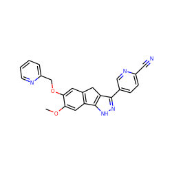 COc1cc2c(cc1OCc1ccccn1)Cc1c(-c3ccc(C#N)nc3)n[nH]c1-2 ZINC000028951593