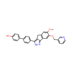 COc1cc2c(cc1OCc1cccnc1)-c1n[nH]c(-c3ccc(-c4ccc(O)cc4)cc3)c1C2 ZINC000028952815