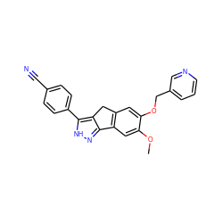 COc1cc2c(cc1OCc1cccnc1)Cc1c-2n[nH]c1-c1ccc(C#N)cc1 ZINC000028954447