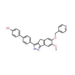 COc1cc2c(cc1OCc1ccncc1)Cc1c-2n[nH]c1-c1ccc(-c2ccc(O)cc2)cc1 ZINC000028952727