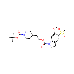 COc1cc2c(cc1S(C)(=O)=O)CCN2C(=O)OCCC1CCN(C(=O)OC(C)(C)C)CC1 ZINC000103271291