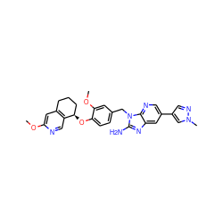 COc1cc2c(cn1)[C@H](Oc1ccc(Cn3c(N)nc4cc(-c5cnn(C)c5)cnc43)cc1OC)CCC2 ZINC000473159178