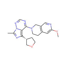 COc1cc2c(cn1)CN(c1ncnn3c(C)nc([C@@H]4CCOC4)c13)CC2 ZINC000169711702