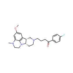 COc1cc2c3c(c1)N(C)CCN3[C@H]1CCN(CCCC(=O)c3ccc(F)cc3)C[C@@H]21 ZINC000038480151