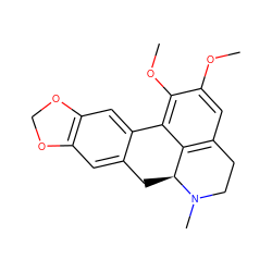 COc1cc2c3c(c1OC)-c1cc4c(cc1C[C@@H]3N(C)CC2)OCO4 ZINC000000338136