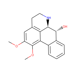 COc1cc2c3c(c1OC)-c1ccccc1[C@@H](O)[C@@H]3NCC2 ZINC000014635284